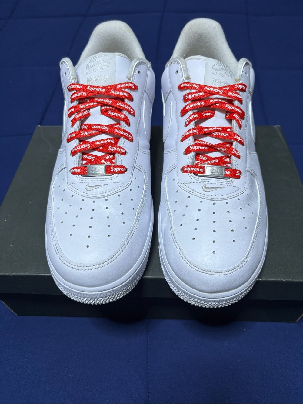Supreme x Nike Air Force 1 Low Box Logo White Size 13